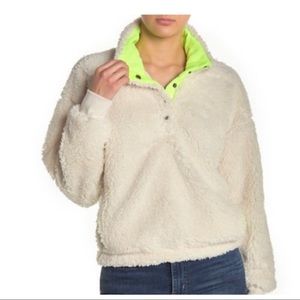 Abound faux shearling fleece pullover ivory dove